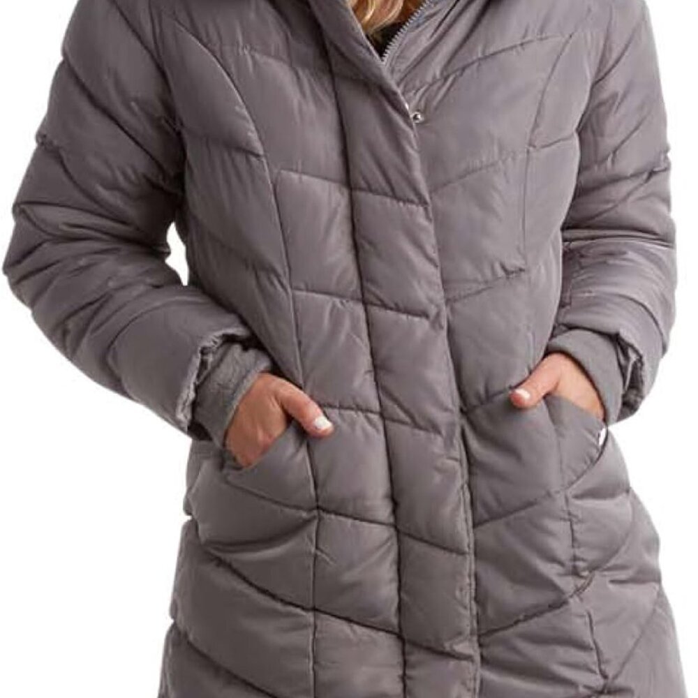 womens Plus-size Chevron Puffer Jacket